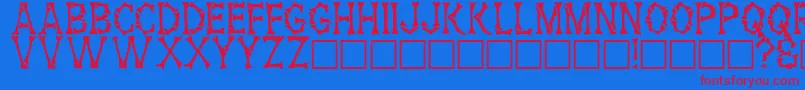 フォントHowardRegular – 赤い文字の青い背景