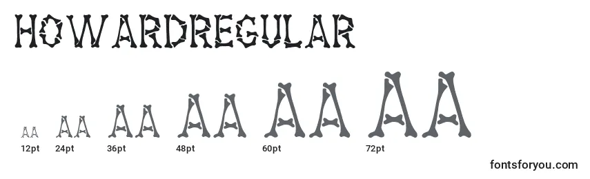 HowardRegular Font Sizes
