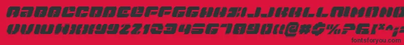 Fonte DanStargateProItalic – fontes pretas em um fundo vermelho