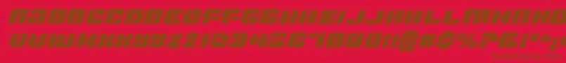 DanStargateProItalic-fontti – ruskeat fontit punaisella taustalla