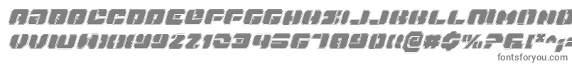 DanStargateProItalic-fontti – harmaat kirjasimet valkoisella taustalla