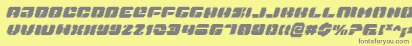 フォントDanStargateProItalic – 黄色の背景に灰色の文字