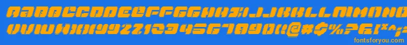 DanStargateProItalic Font – Orange Fonts on Blue Background