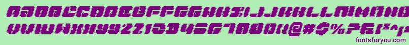 DanStargateProItalic Font – Purple Fonts on Green Background