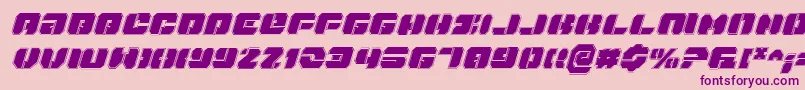 フォントDanStargateProItalic – ピンクの背景に紫のフォント