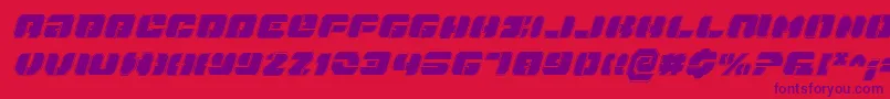 フォントDanStargateProItalic – 赤い背景に紫のフォント