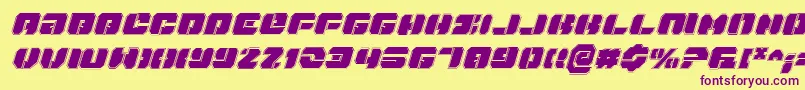 DanStargateProItalic Font – Purple Fonts on Yellow Background