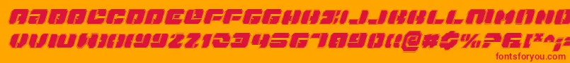 DanStargateProItalic-fontti – punaiset fontit oranssilla taustalla