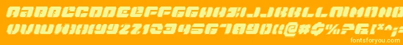 DanStargateProItalic Font – Yellow Fonts on Orange Background