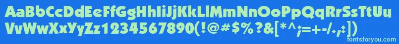 KabelcttUltra Font – Green Fonts on Blue Background