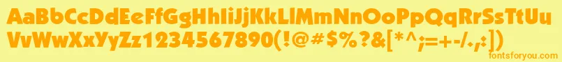 KabelcttUltra Font – Orange Fonts on Yellow Background
