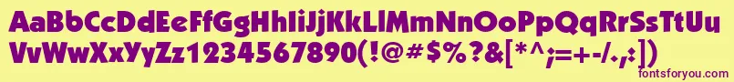 フォントKabelcttUltra – 紫色のフォント、黄色の背景