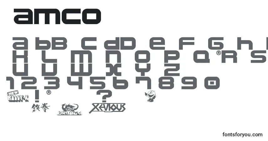 A fonte Namco – alfabeto, números, caracteres especiais