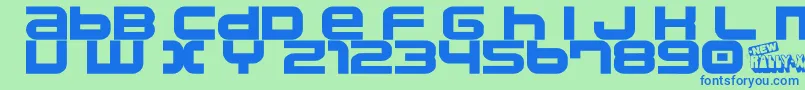 Namco Font – Blue Fonts on Green Background