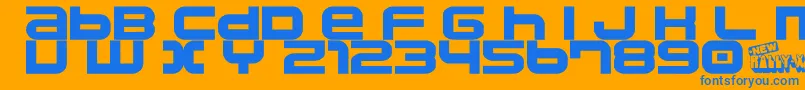Namco Font – Blue Fonts on Orange Background