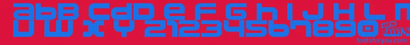 Namco Font – Blue Fonts on Red Background