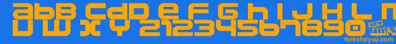 Namco Font – Orange Fonts on Blue Background
