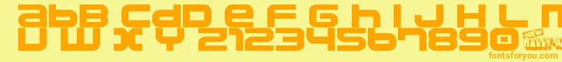 Namco Font – Orange Fonts on Yellow Background