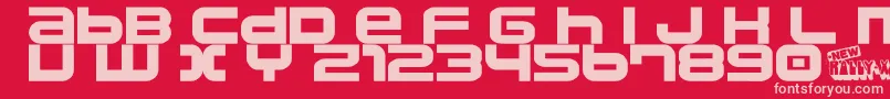 Namco Font – Pink Fonts on Red Background