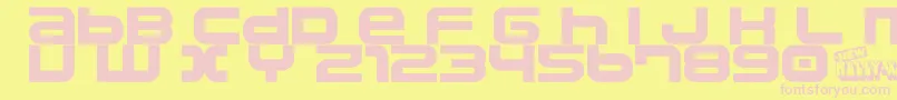 Namco Font – Pink Fonts on Yellow Background