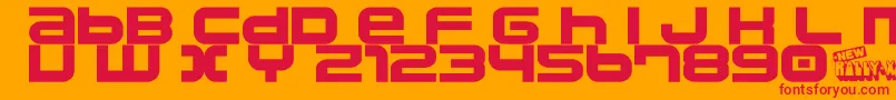 Namco Font – Red Fonts on Orange Background