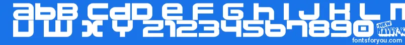 フォントNamco – 青い背景に白い文字