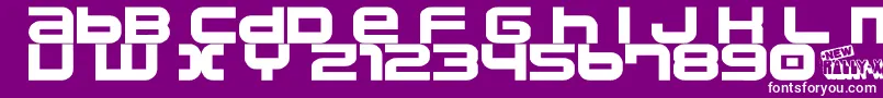 Namco-Schriftart – Weiße Schriften auf violettem Hintergrund