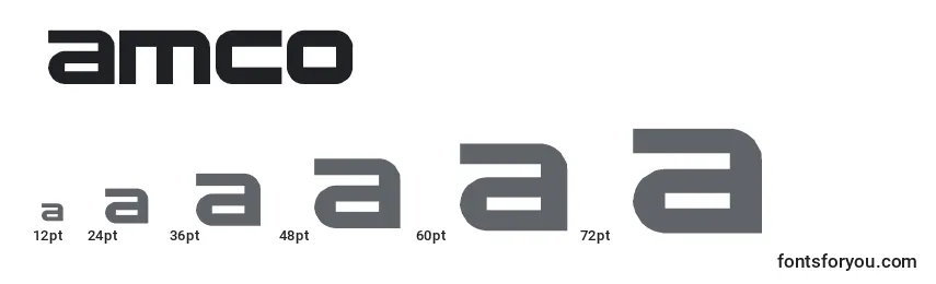Размеры шрифта Namco