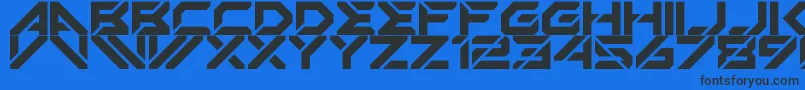 Mechsuit Font – Black Fonts on Blue Background
