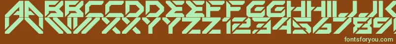 Mechsuit-fontti – vihreät fontit ruskealla taustalla
