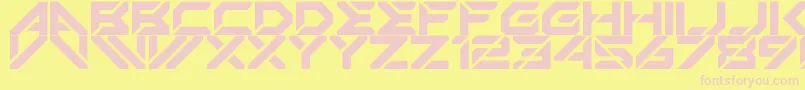 フォントMechsuit – ピンクのフォント、黄色の背景