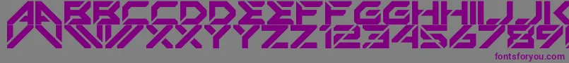 フォントMechsuit – 紫色のフォント、灰色の背景