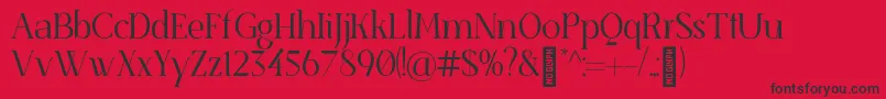 SenzabellaLight Font – Black Fonts on Red Background