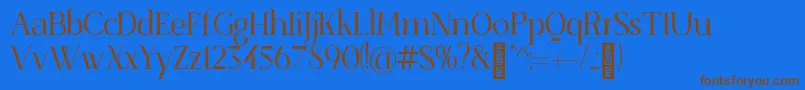 SenzabellaLight Font – Brown Fonts on Blue Background