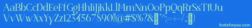 SenzabellaLight Font – Green Fonts on Blue Background