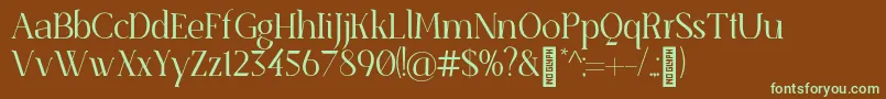 SenzabellaLight Font – Green Fonts on Brown Background