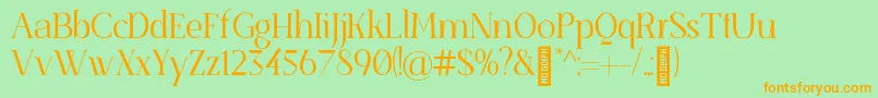 SenzabellaLight Font – Orange Fonts on Green Background