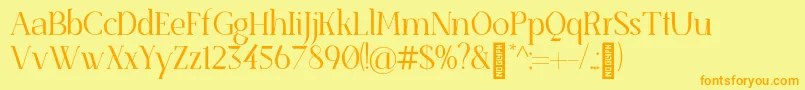 SenzabellaLight Font – Orange Fonts on Yellow Background