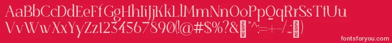 SenzabellaLight Font – Pink Fonts on Red Background