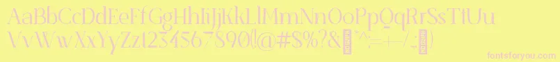 SenzabellaLight Font – Pink Fonts on Yellow Background