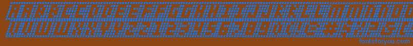 Ygridi Font – Blue Fonts on Brown Background