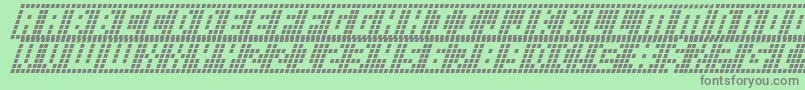フォントYgridi – 緑の背景に灰色の文字