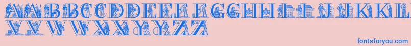 Saiba mais sobre a fonte PictureAlphabet Fonte PictureAlphabet – fontes azuis em um fundo rosa