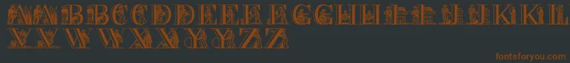 PictureAlphabet Font – Brown Fonts on Black Background