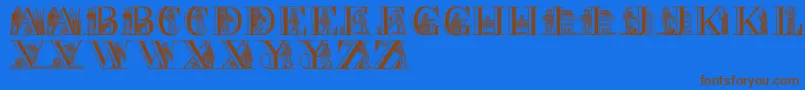 PictureAlphabet Font – Brown Fonts on Blue Background