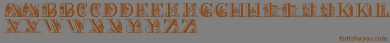 PictureAlphabet Font – Brown Fonts on Gray Background