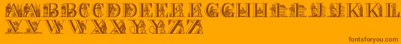 PictureAlphabet Font – Brown Fonts on Orange Background