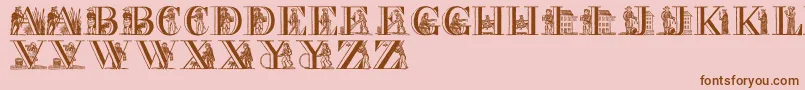 PictureAlphabet Font – Brown Fonts on Pink Background