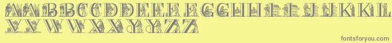 PictureAlphabet Font – Gray Fonts on Yellow Background