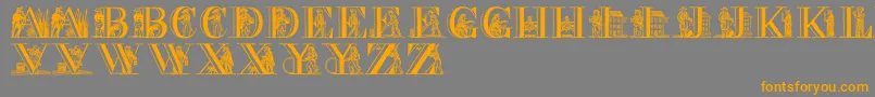 PictureAlphabet Font – Orange Fonts on Gray Background